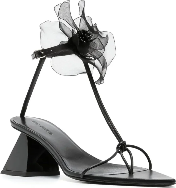Flower-Detail 75mm Sandals - Image 2