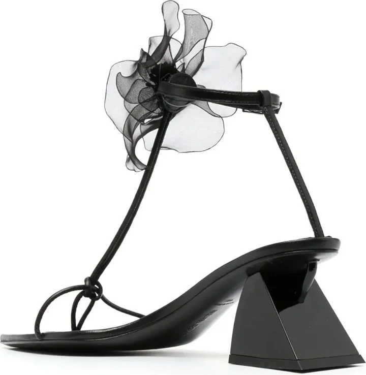 Flower-Detail 75mm Sandals - Image 3