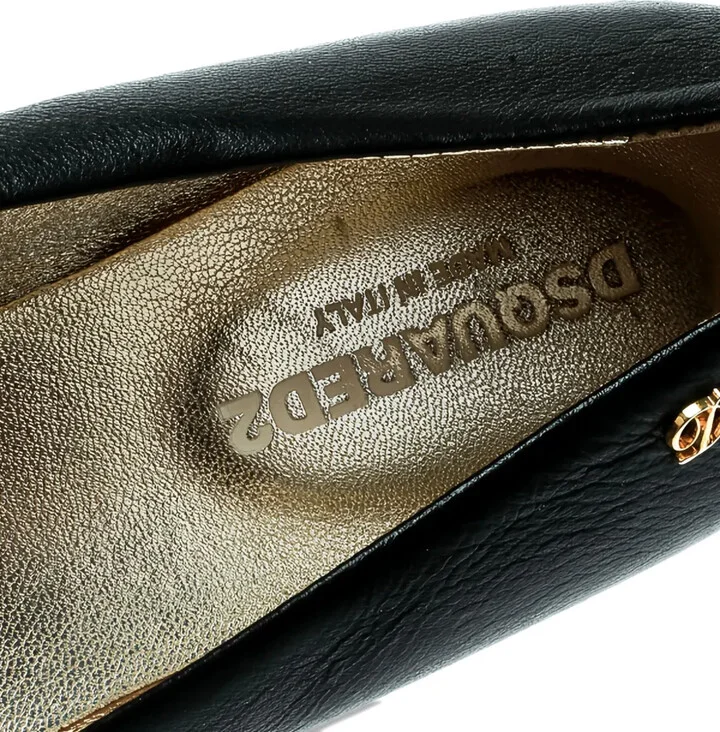 Flower-Detail Leather Ballet Flats - Image 5