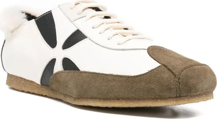 Flower-Detail Leather Sneakers - Image 2
