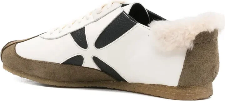 Flower-Detail Leather Sneakers - Image 3