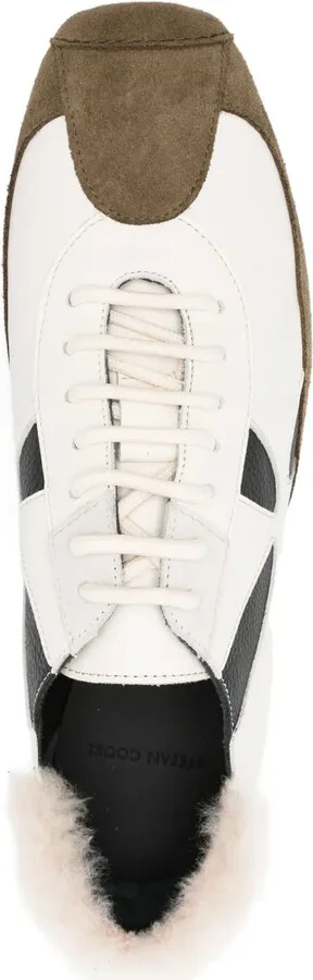 Flower-Detail Leather Sneakers - Image 4