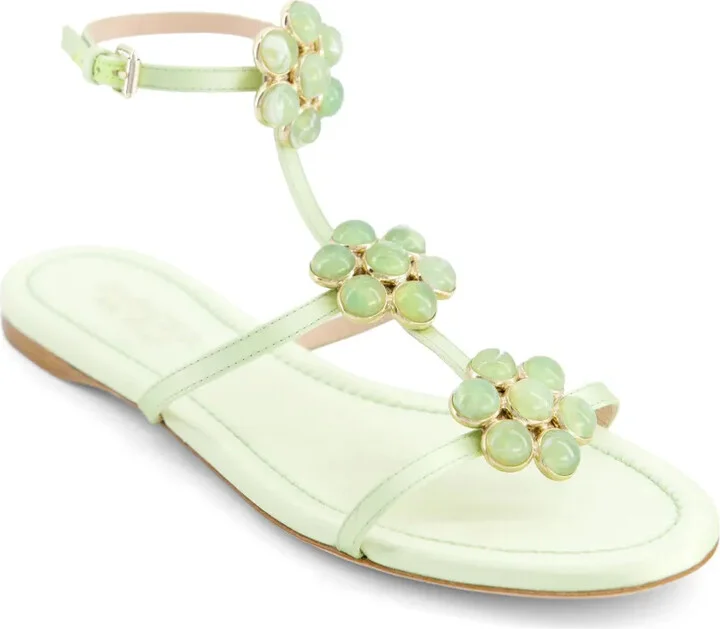 Flower-Detailing Leather Sandals - Image 2