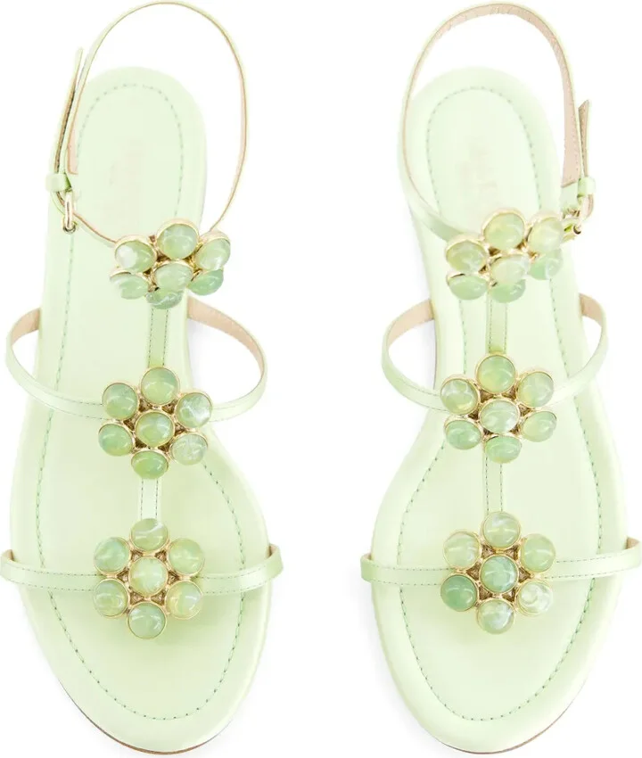 Flower-Detailing Leather Sandals - Image 3