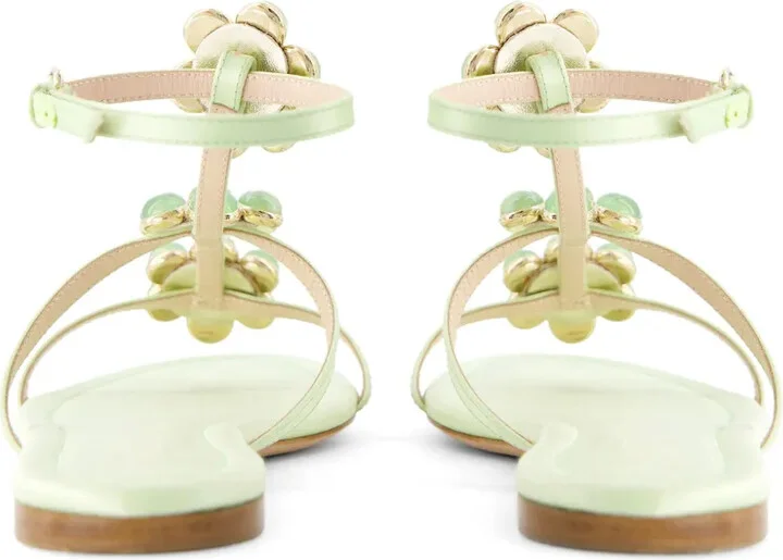 Flower-Detailing Leather Sandals - Image 4