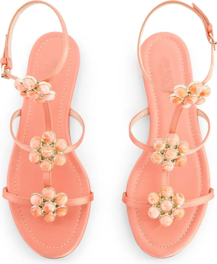 Flower-Detailing Leather Sandals - Image 3