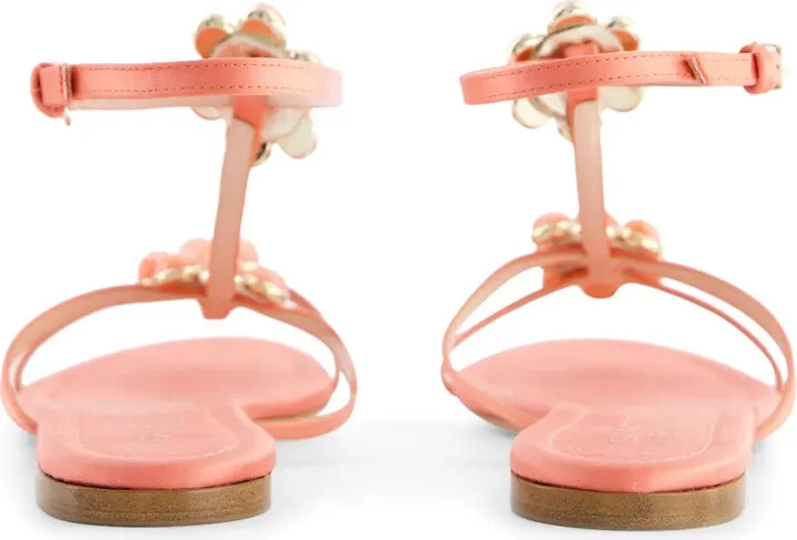 Flower-Detailing Leather Sandals - Image 4