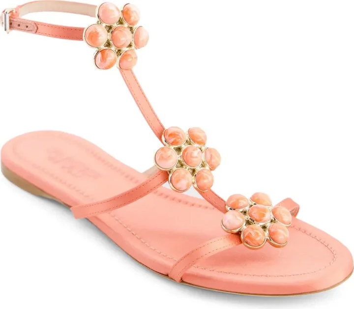Flower-Detailing Leather Sandals - Image 2