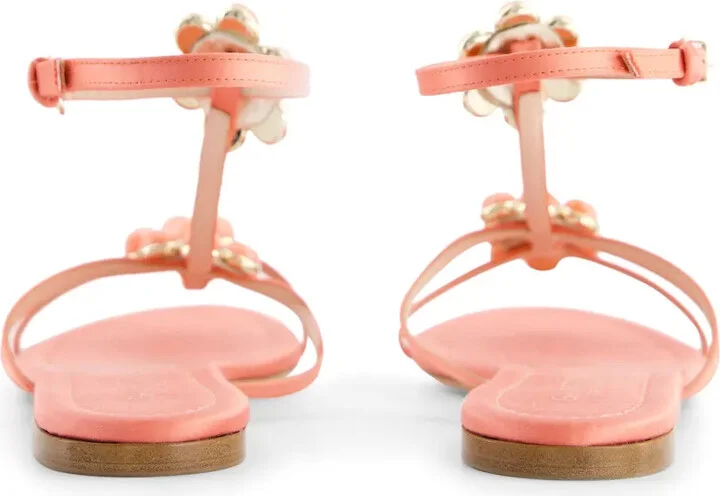 Flower-Detailing Leather Sandals - Image 4