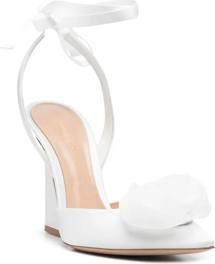 Flower-Detailing Pointed-Toe Pumps - Image 2