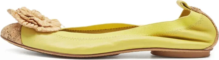 Flower-Embellished Ballet Flats
