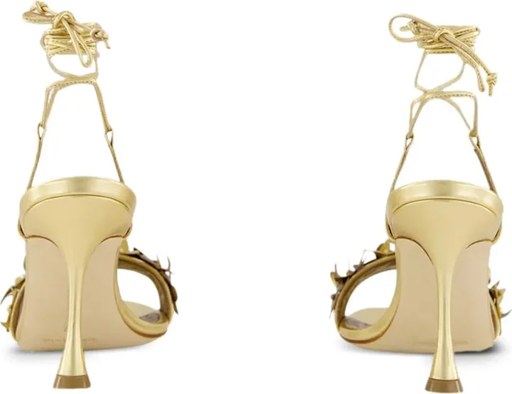Flower-Embellished High-Heel Sandals - Image 3
