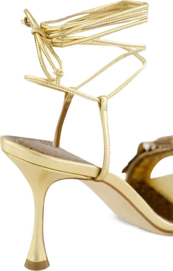 Flower-Embellished High-Heel Sandals - Image 5