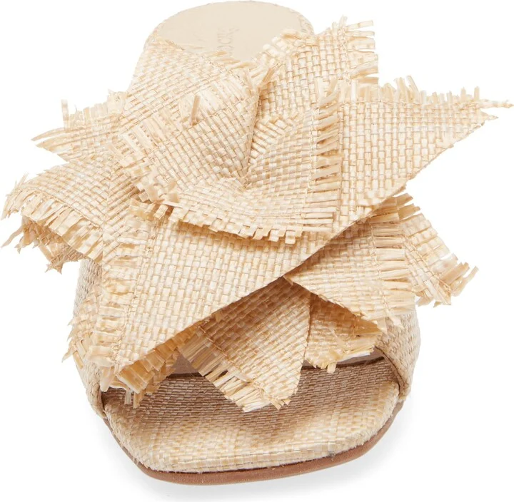 Flower Embellished Raffia Sandal - Image 4