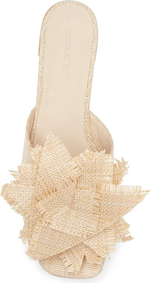 Flower Embellished Raffia Sandal - Image 5