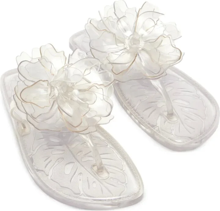 Flower-Embellished Thong Flip-Flops - Image 4