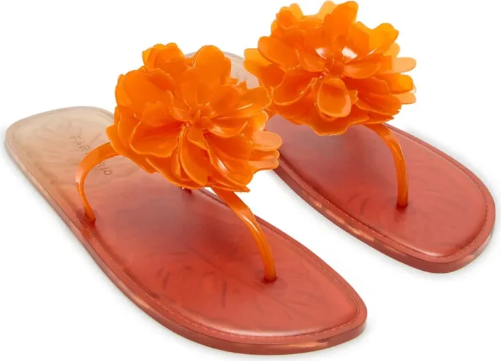 Flower-Embellished Thong Sandals - Image 2