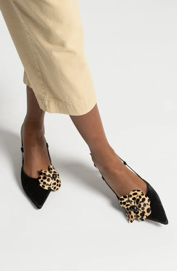 Flower Genuine Calf Hair Kitten Heel Slingback Pump - Image 6