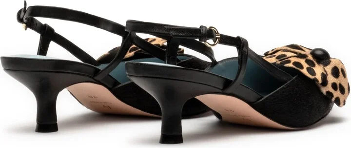 Flower Genuine Calf Hair Kitten Heel Slingback Pump - Image 7