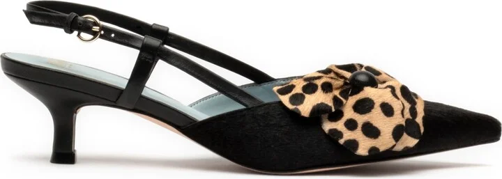 Flower Genuine Calf Hair Kitten Heel Slingback Pump - Image 8