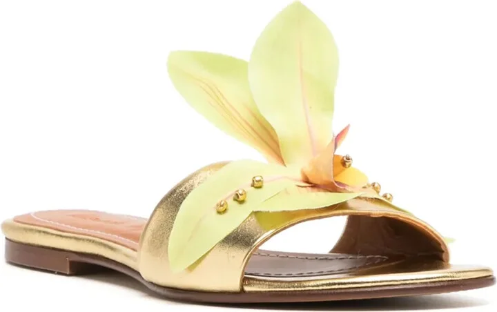 Flower Leather Sandals - Image 2