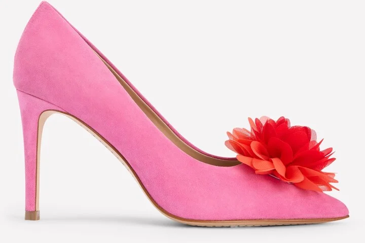 Flower Point Heels, Hot Pink