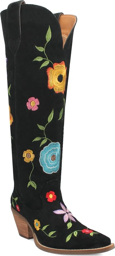 Flower Power Knee High Western Boot