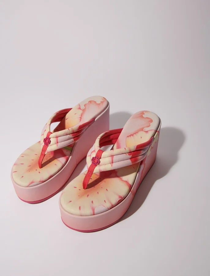Flower print wedge sandals - Image 2