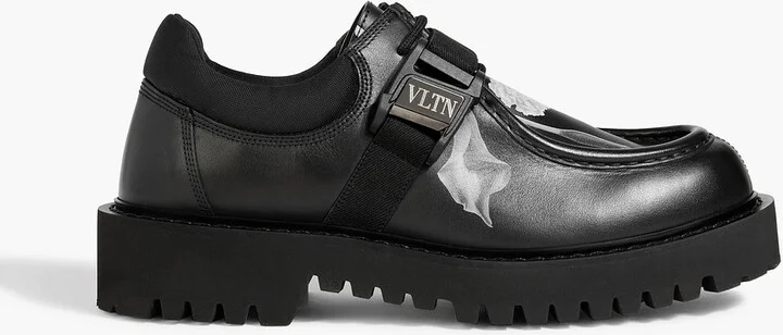 Flowersity VLTN printed leather derby shoes