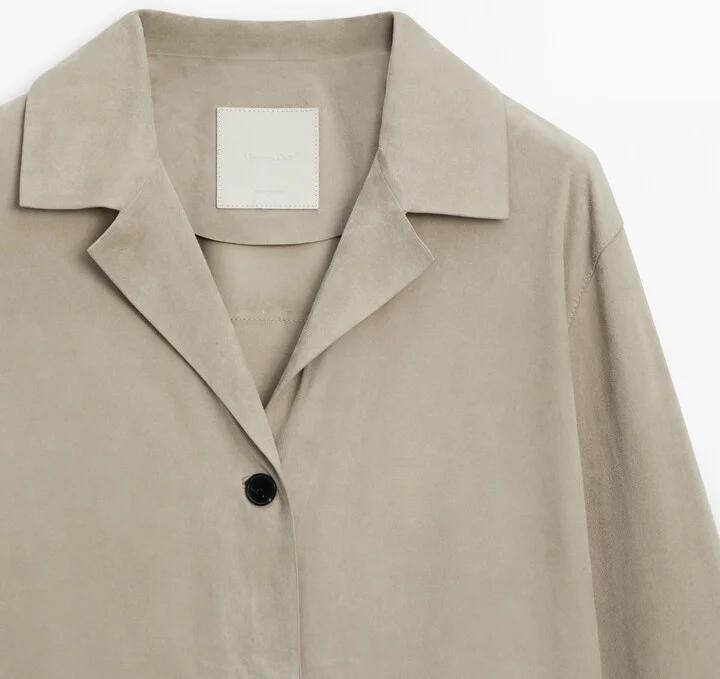 Flowing Suede Leather Blazer - Image 4