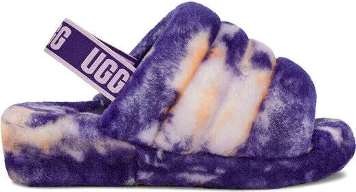 Fluff Yeah 1122554-VNGH Slide Slipper Women's Violet Night Marble Sheepskin