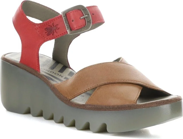 Fly London Bace Leather Wedge Sandal