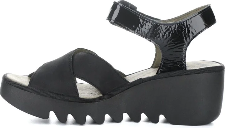 Fly London Bace Suede & Patent Sandal - Image 2