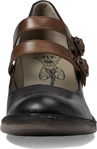 FLY LONDON BALY106FLY Women's Shoes Black/Camel Velvet/Bridle : EU 36 (US Women's 5.5-6) M, Leather/Rubber - Image 2