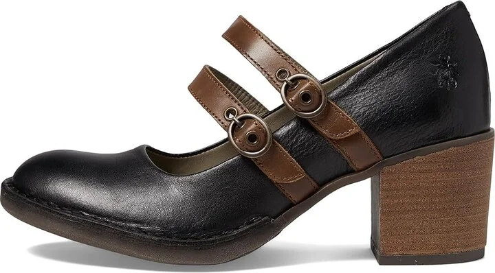 FLY LONDON BALY106FLY Women's Shoes Black/Camel Velvet/Bridle : EU 36 (US Women's 5.5-6) M, Leather/Rubber - Image 5