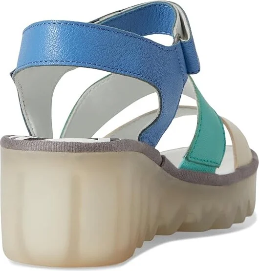 FLY LONDON BEXY575FLY Women's Sandals Offwhite/Mint/Blue : EU 36 (US Women's 5.5-6) M, Leather - Image 4