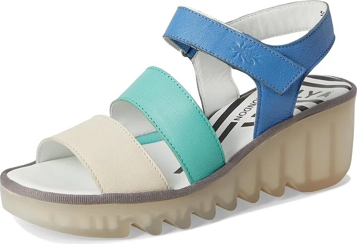 FLY LONDON BEXY575FLY Women's Sandals Offwhite/Mint/Blue : EU 36 (US Women's 5.5-6) M, Leather - Image 5