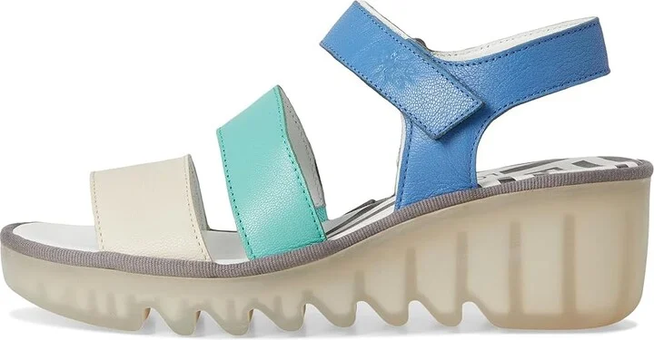FLY LONDON BEXY575FLY Women's Sandals Offwhite/Mint/Blue : EU 36 (US Women's 5.5-6) M, Leather - Image 6