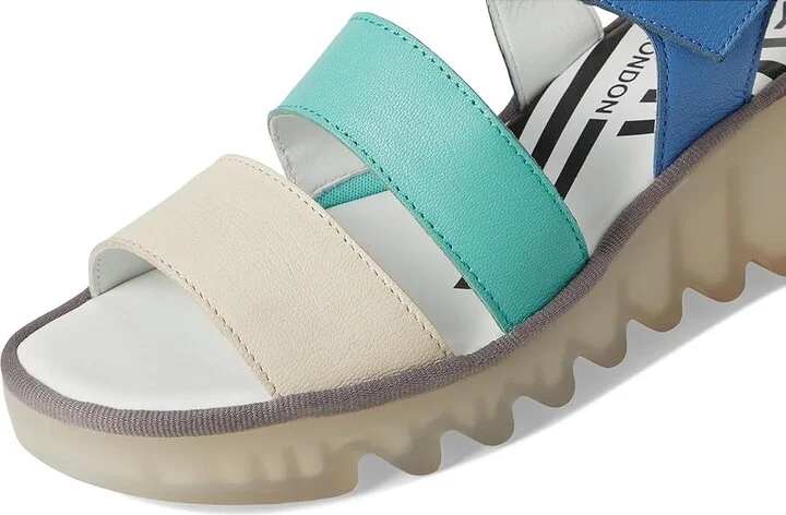 FLY LONDON BEXY575FLY Women's Sandals Offwhite/Mint/Blue : EU 36 (US Women's 5.5-6) M, Leather - Image 7
