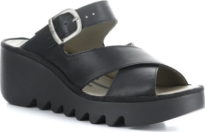 Fly London Bocy Leather Wedge Sandal