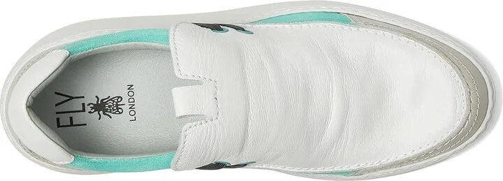 FLY LONDON DAVY667FLY Women's Shoes Silver/White/Spearmint : EU 39 (US Women's 8-8.5) M, Leather - Image 2