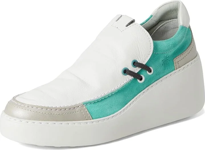 FLY LONDON DAVY667FLY Women's Shoes Silver/White/Spearmint : EU 39 (US Women's 8-8.5) M, Leather - Image 5
