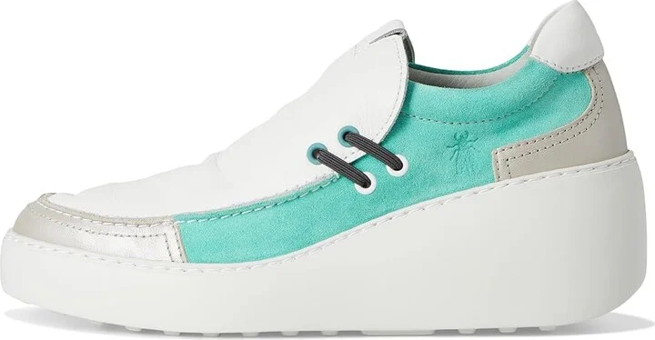 FLY LONDON DAVY667FLY Women's Shoes Silver/White/Spearmint : EU 39 (US Women's 8-8.5) M, Leather - Image 6