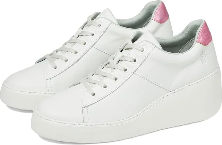 FLY LONDON DELF580FLY Women's Shoes White/Pink Velvet/Mirror : EU 41 (US Women's 10-10.5) M, Leather