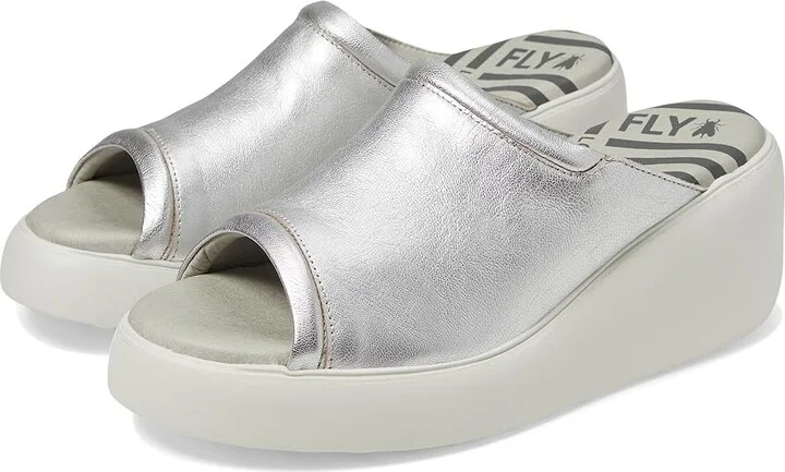 FLY LONDON DOLI042FLY Women's Shoes Silver Idra : EU 37 (US Women's 6.5-7) M, Leather
