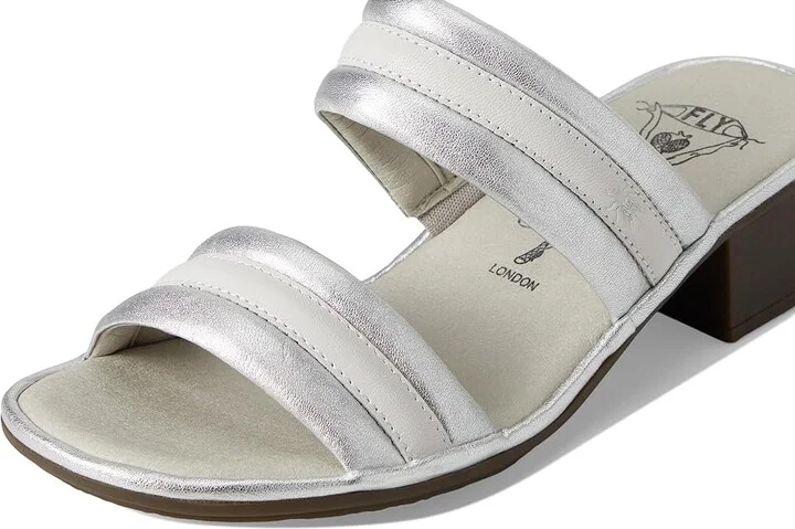 FLY LONDON EITY580FLY Women's Sandals Silver/White : EU 38 (US Women's 7.5-8) M, Leather/Rubber - Image 7