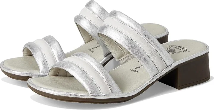 FLY LONDON EITY580FLY Women's Sandals Silver/White : EU 38 (US Women's 7.5-8) M, Leather/Rubber