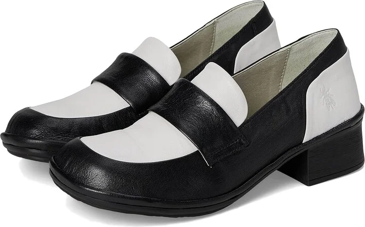 FLY LONDON ELAM574FLY Women's Shoes Black/White : EU 40 (US Women's 9-9.5) M, Leather/Rubber