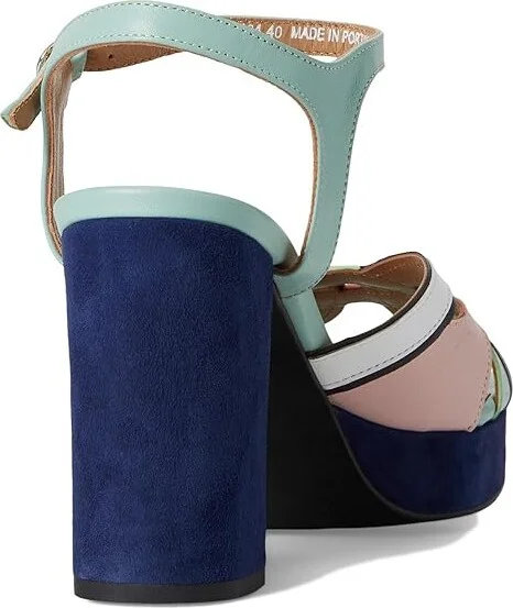 FLY LONDON ezui240fly Women's Sandals Smint/Ppk/Black/White : EU 40 (US Women's 9-9.5) M, Leather - Image 4