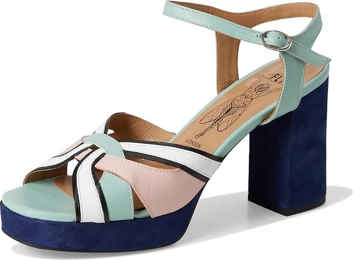 FLY LONDON ezui240fly Women's Sandals Smint/Ppk/Black/White : EU 40 (US Women's 9-9.5) M, Leather - Image 5